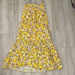 Floral Yellow Maxi Skirt